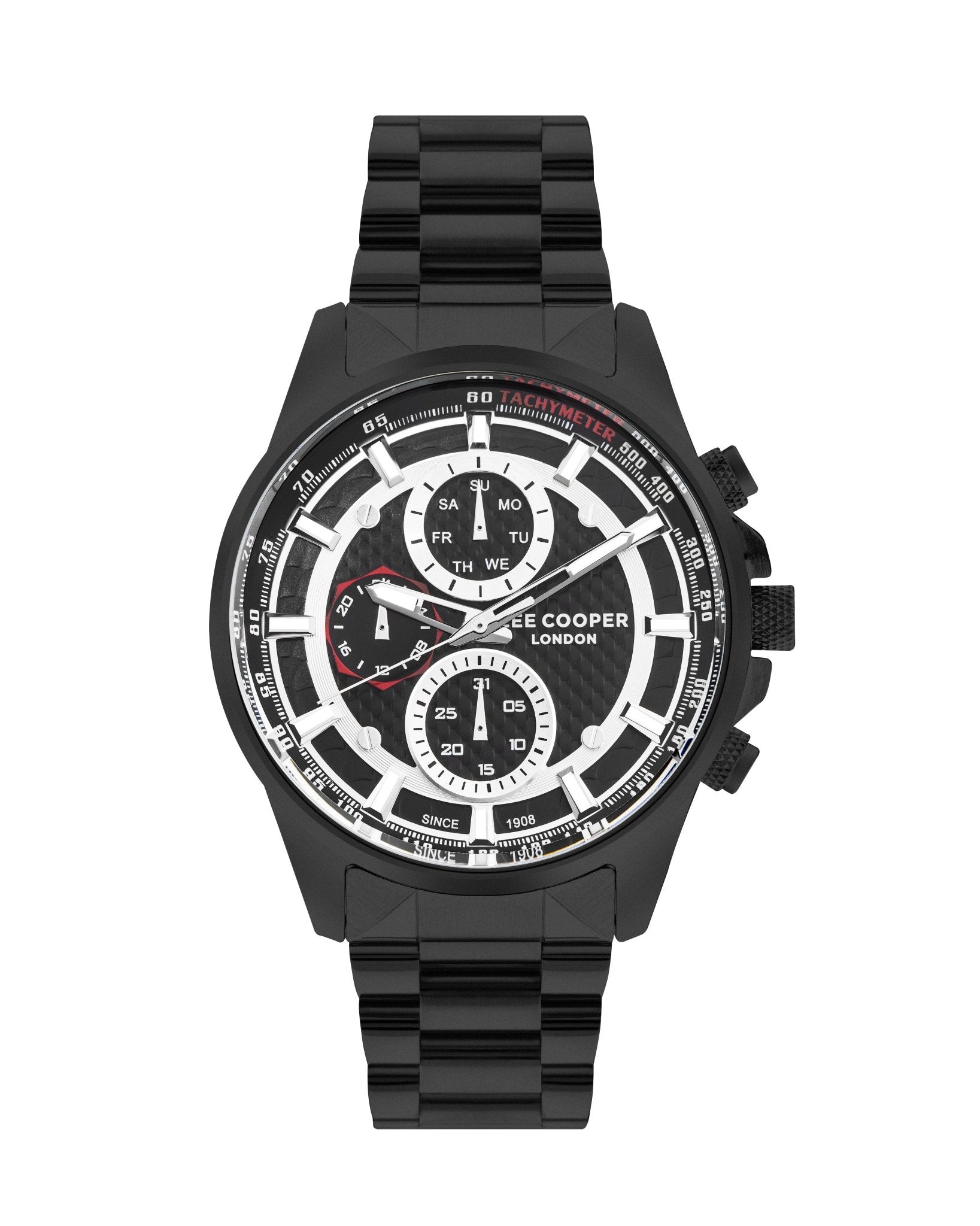 Lee Cooper LC07852.650 Men's Super Metal Black Multifunction Watch - Zamana.pk Main image