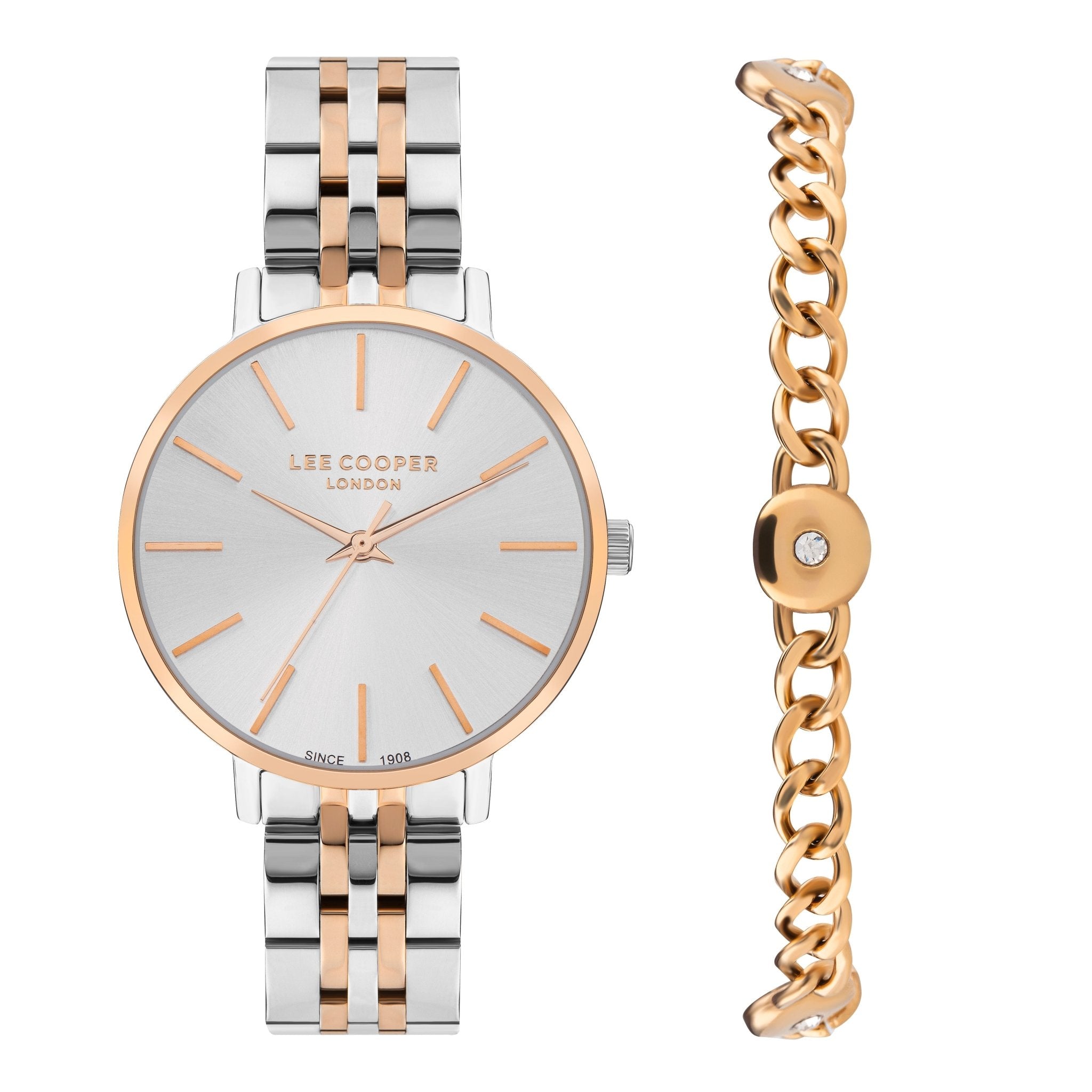 Lee Cooper LC07857.530 Women's Super Metal Silver/Rose Gold Watch - Zamana.pk Main image