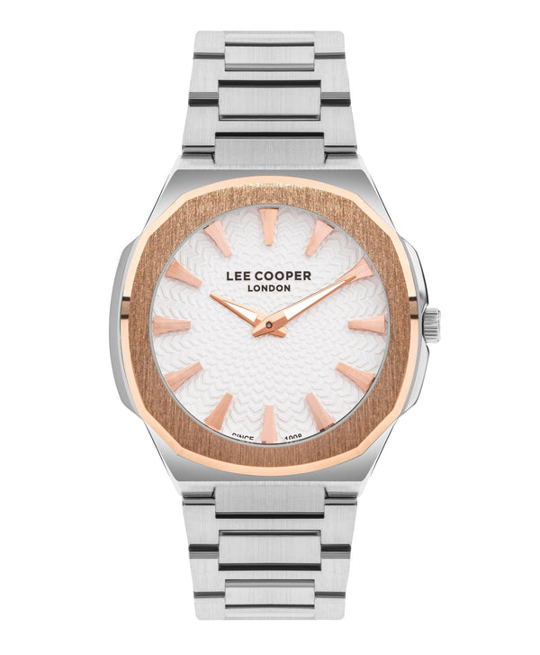 Lee Cooper LC07861.530 Gent Super Metal Silver/Rose Gold Watch - Zamana.pk