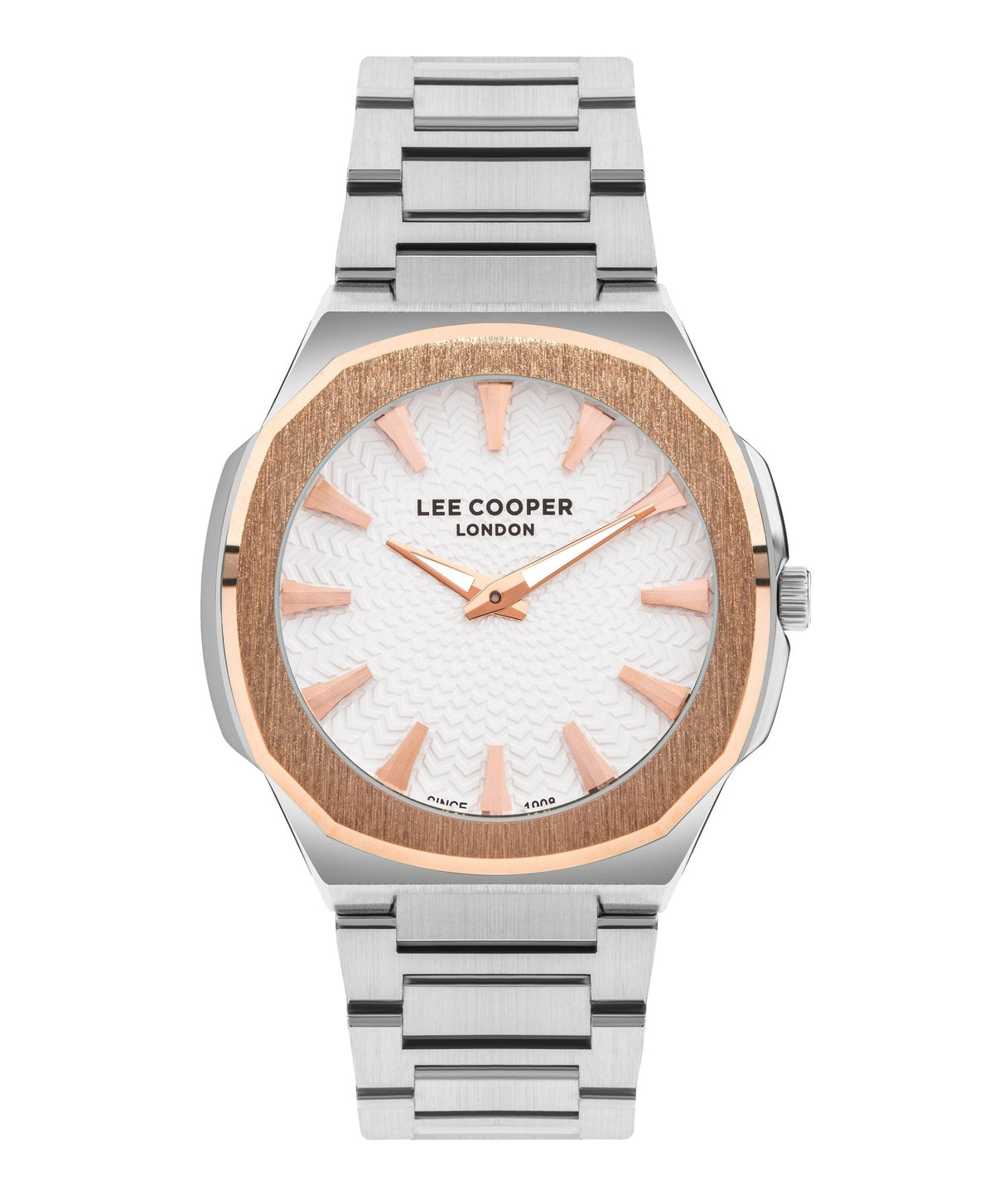Lee Cooper LC07861.530 Gent Super Metal Silver/Rose Gold Watch - Zamana.pk