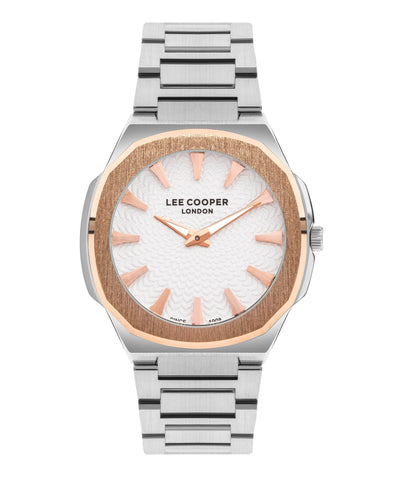 Lee Cooper LC07861.530 Gent Super Metal Silver/Rose Gold Watch - Zamana.pk