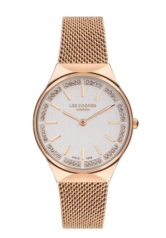 Lee Cooper LC07862.430 Women's Super Metal Rose Gold Mesh Watch - Zamana.pk