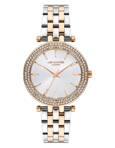 Lee Cooper LC07864.530 Women's Super Metal Silver/Rose Gold Watch - Zamana.pk