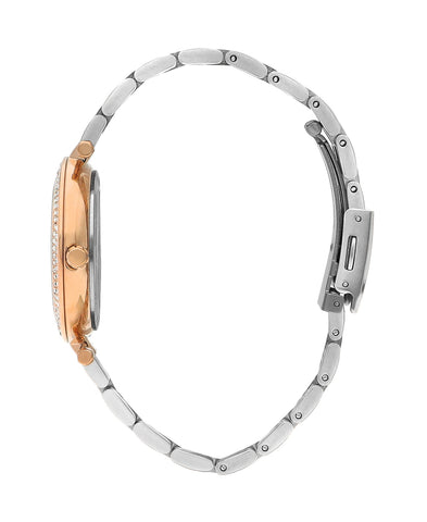 Lee Cooper LC07864.530 Women's Super Metal Silver/Rose Gold Watch - Zamana.pk