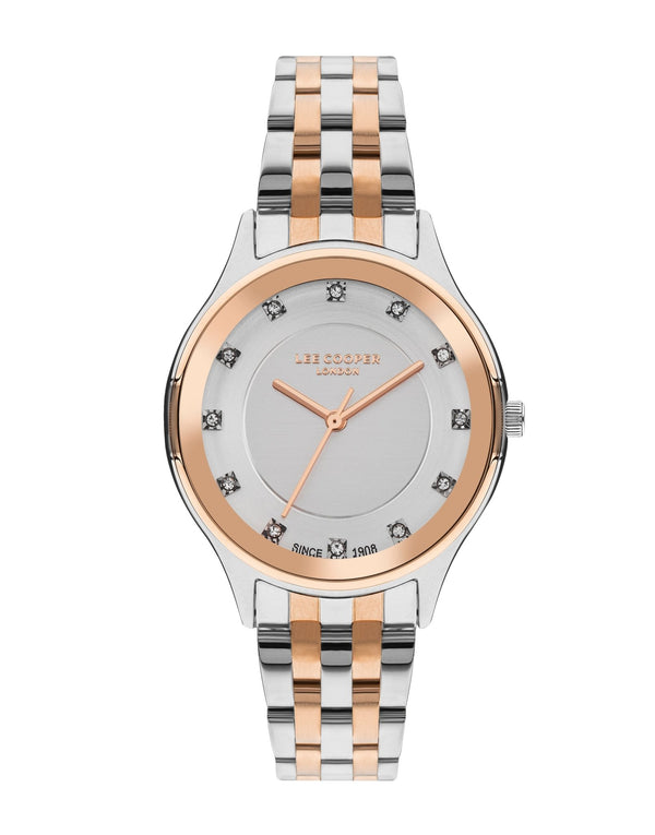 Lee Cooper LC07867.530 Women's Super Metal Silver/Rose Gold Watch - Zamana.pk