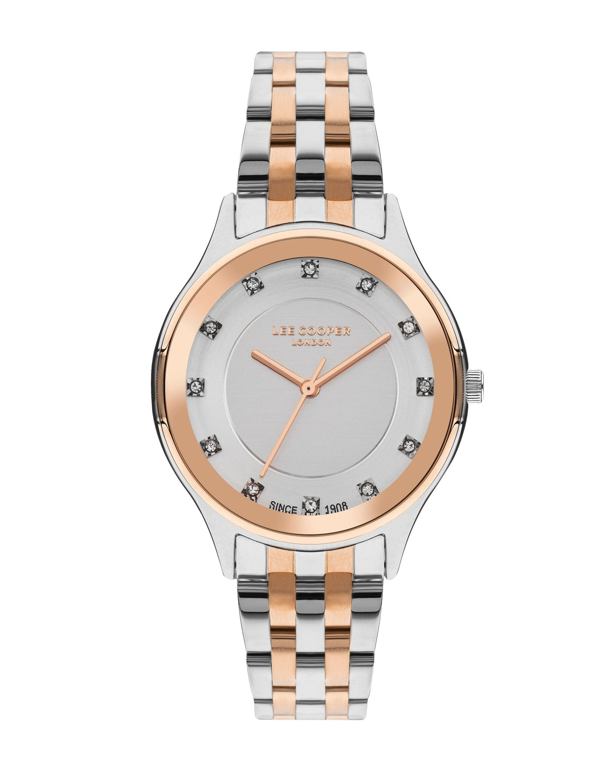 Lee Cooper LC07867.530 Women's Super Metal Silver/Rose Gold Watch - Zamana.pk