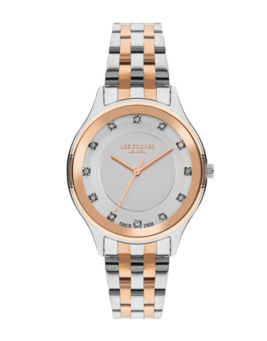 Lee Cooper LC07867.530 Women's Super Metal Silver/Rose Gold Watch - Zamana.pk