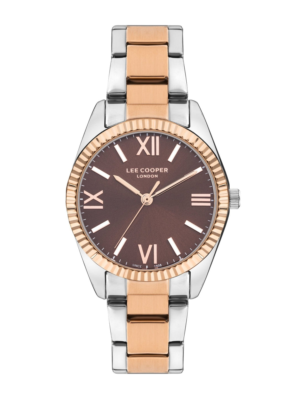 Lee Cooper LC07868.540 Women's Super Metal Silver/Rose Gold Watch - Zamana.pk