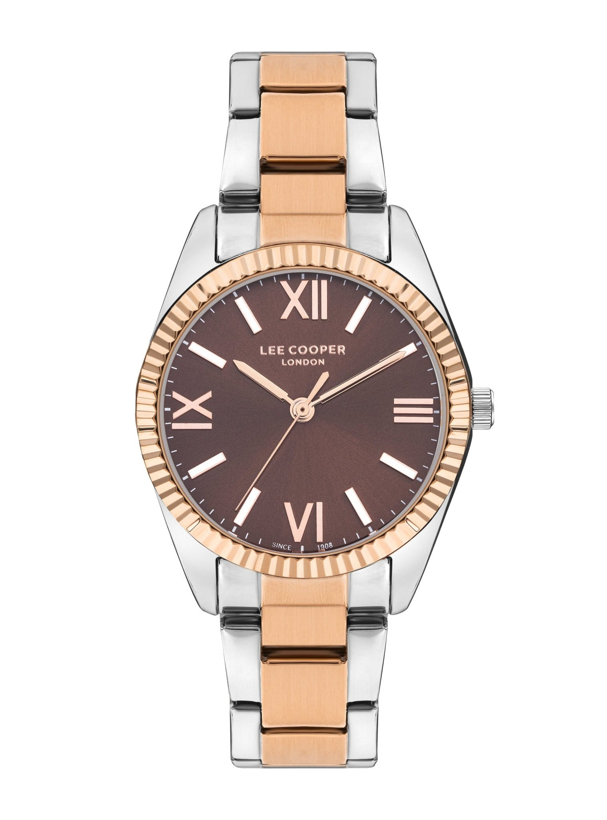 Lee Cooper LC07868.540 Women's Super Metal Silver/Rose Gold Watch - Zamana.pk