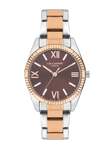 Lee Cooper LC07868.540 Women's Super Metal Silver/Rose Gold Watch - Zamana.pk