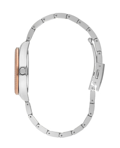 Lee Cooper LC07868.540 Women's Super Metal Silver/Rose Gold Watch - Zamana.pk