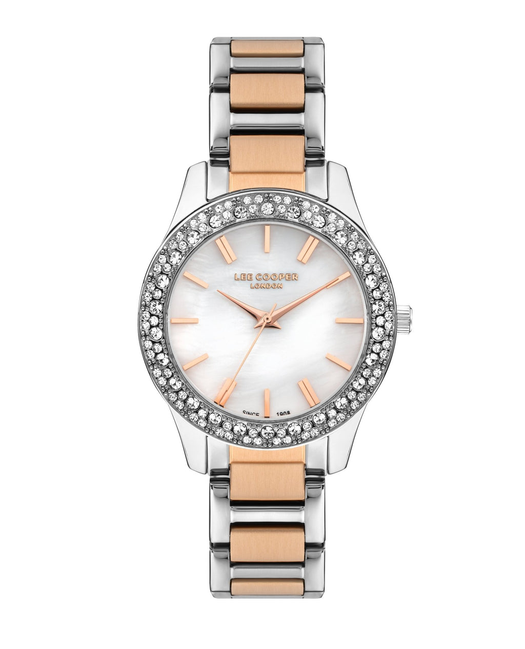Lee Cooper LC07869.520 Women's Super Metal Silver/Rose Gold Watch - Zamana.pk