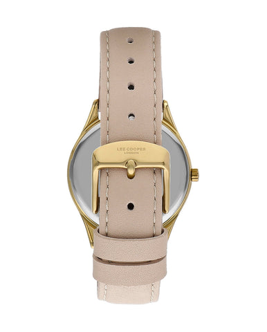 Lee Cooper LC07871.124 Women's Super Metal Gold Leather Watch - Zamana.pk