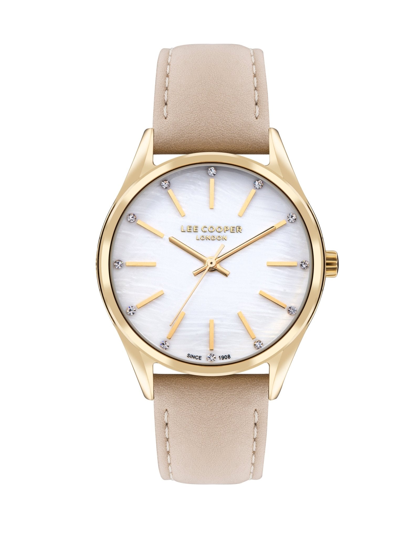 Lee Cooper LC07871.124 Women's Super Metal Gold Leather Watch - Zamana.pk