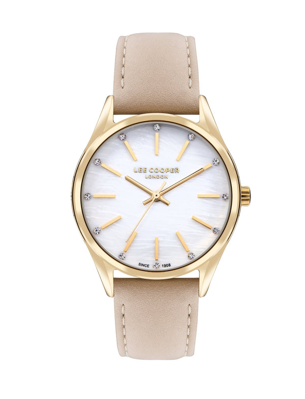 Lee Cooper LC07871.124 Women's Super Metal Gold Leather Watch - Zamana.pk