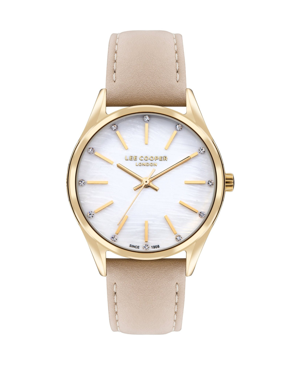 Lee Cooper LC07871.124 Women's Super Metal Gold Leather Watch - Zamana.pk