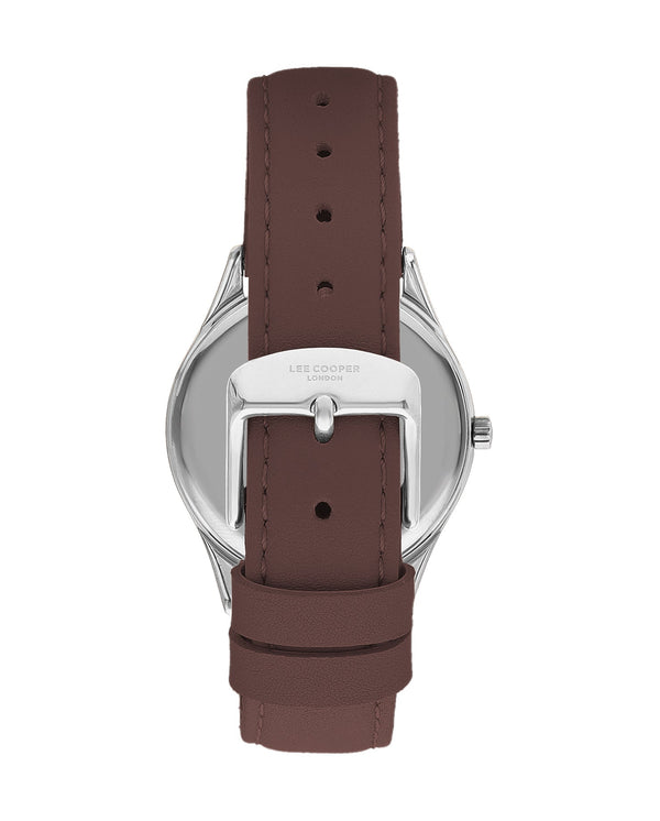 Lee Cooper LC07871.334 Women's Super Metal Silver Leather Watch - Zamana.pk
