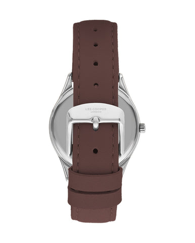 Lee Cooper LC07871.334 Women's Super Metal Silver Leather Watch - Zamana.pk