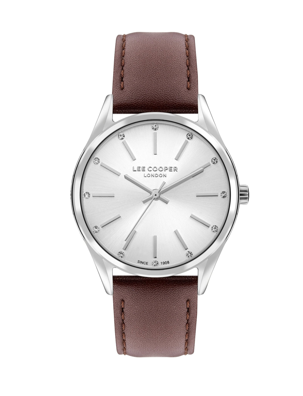 Lee Cooper LC07871.334 Women's Super Metal Silver Leather Watch - Zamana.pk