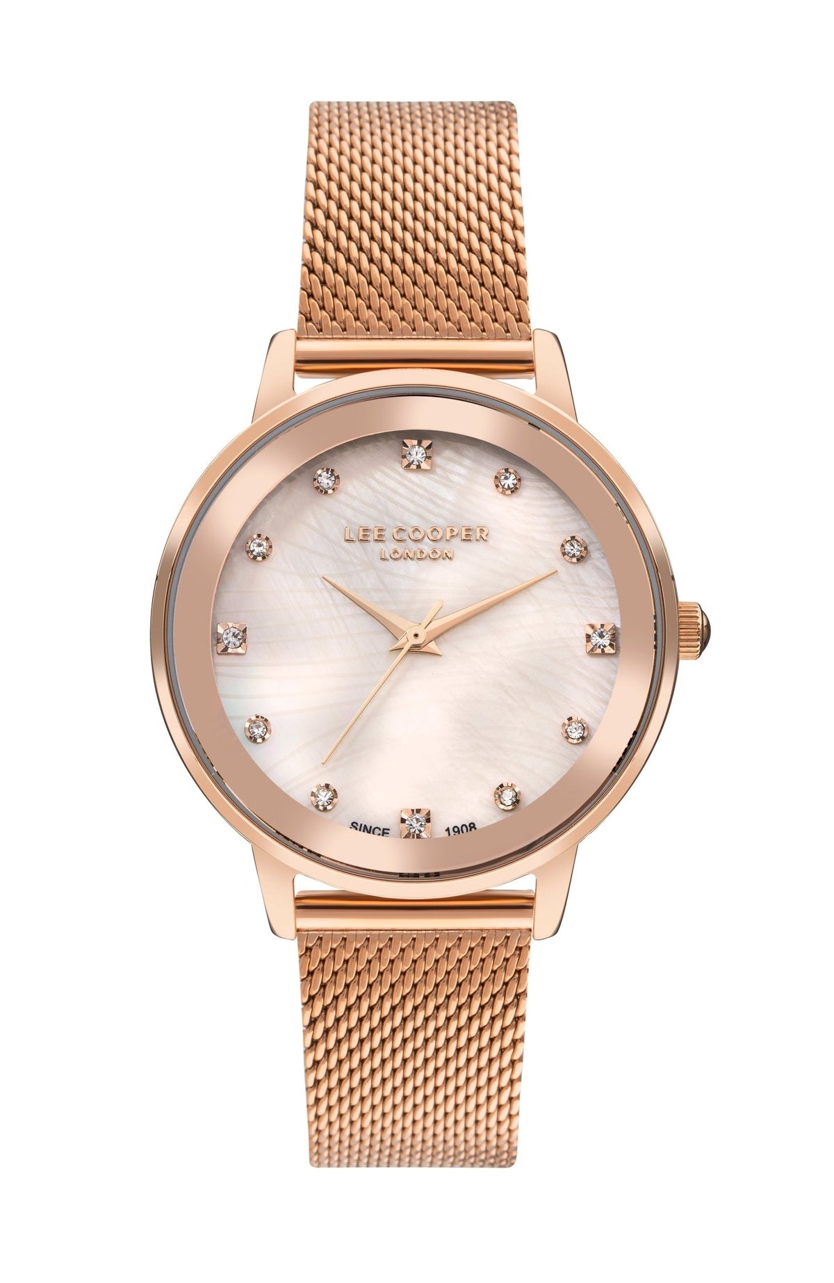 Lee Cooper LC07875.410 Women's Super Metal Rose Gold Mesh Watch - Zamana.pk