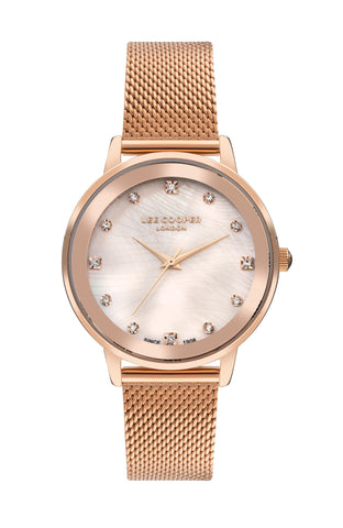 Lee Cooper LC07875.410 Women's Super Metal Rose Gold Mesh Watch - Zamana.pk