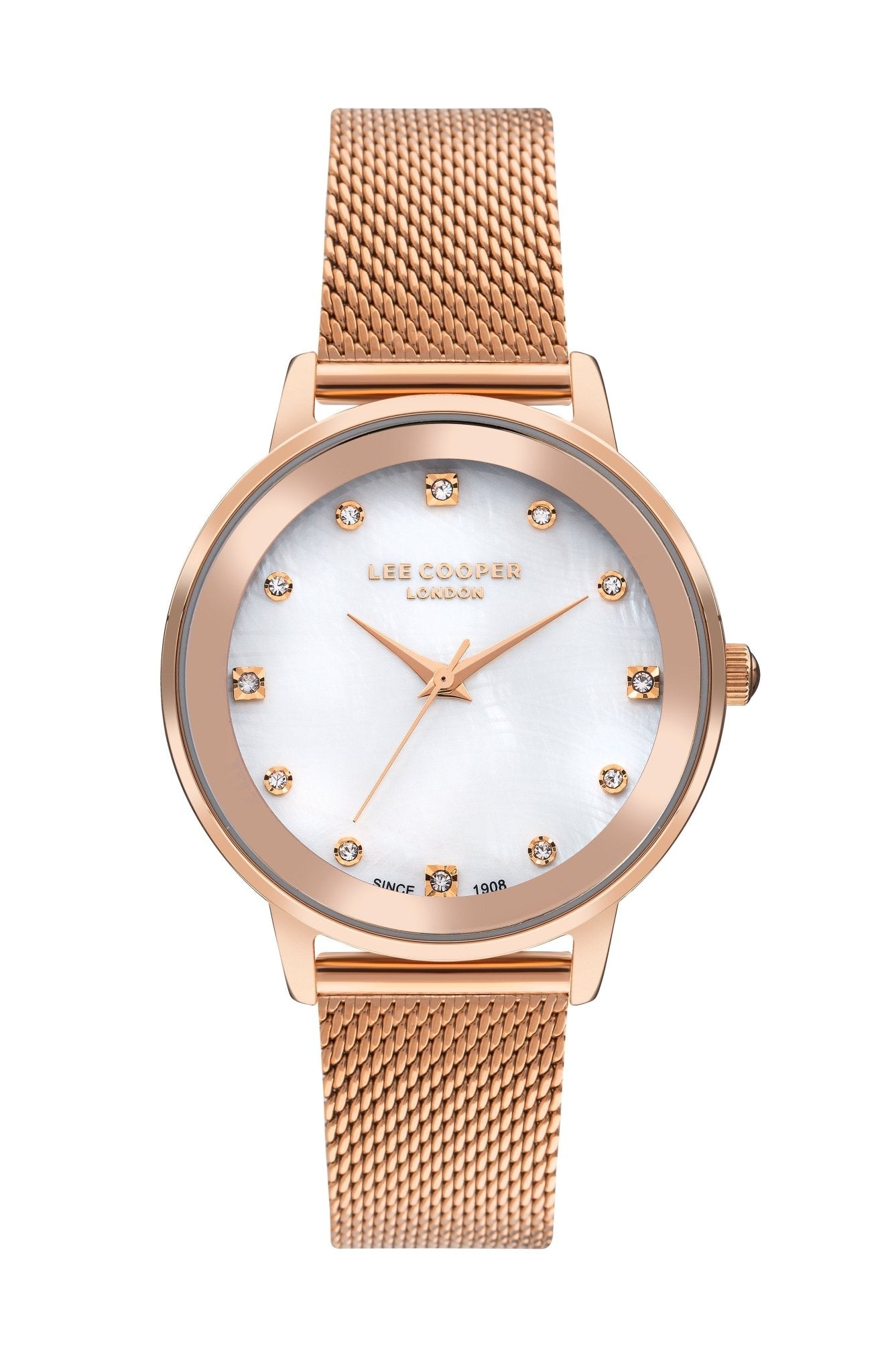 Lee Cooper LC07875.420 Women's Super Metal Rose Gold Mesh Watch - Zamana.pk Main image