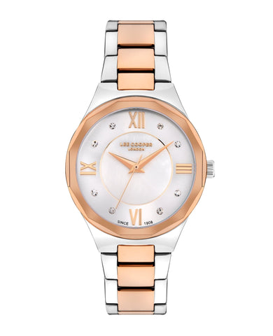Lee Cooper LC07922.520 Quartz Women Super Metal Case Metal Band White Mop Dail Watch - Zamana.pk