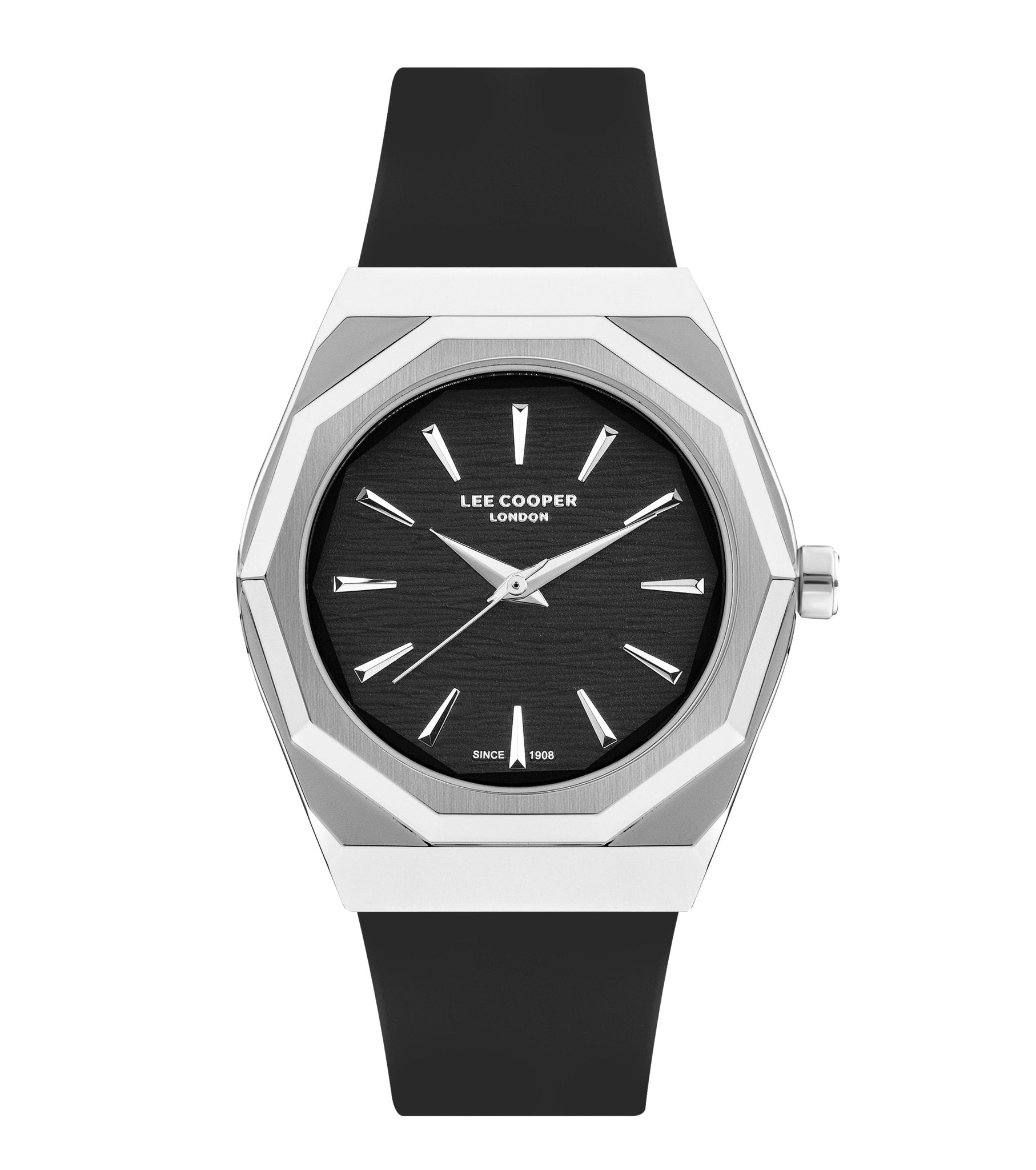 Lee Cooper LC07936.351 Quartz Men Super Metal Case Leather Band Black Dail Watch - Zamana.pk Main image