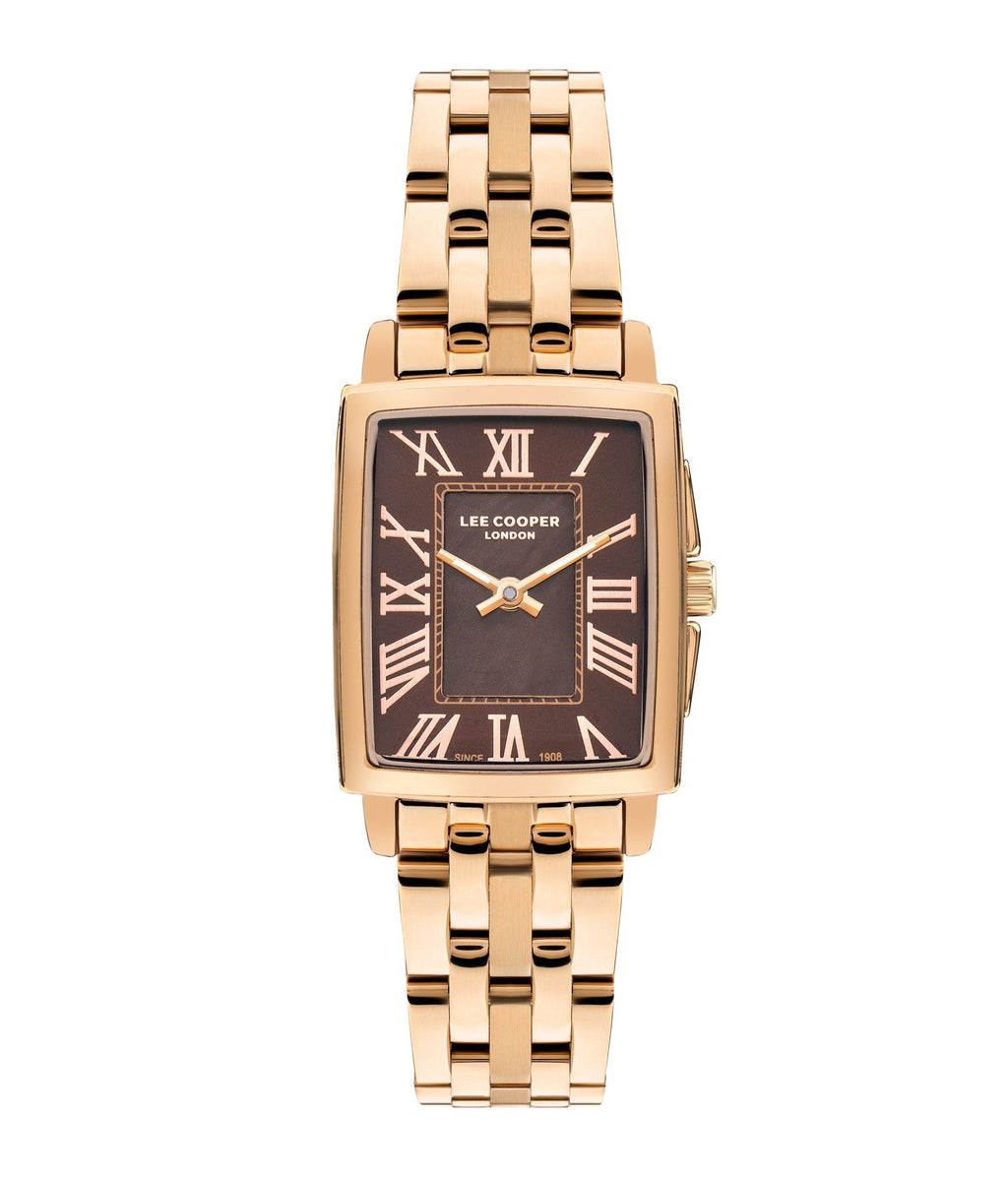 Lee Cooper LC07940.440 Quartz Women Super Metal Case Metal Band Dark Brown Dail Watch - Zamana.pk