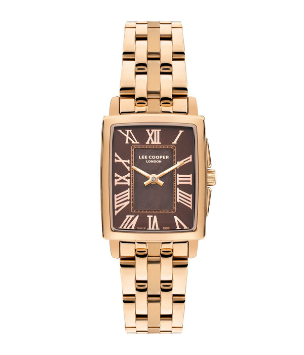 Lee Cooper LC07940.440 Quartz Women Super Metal Case Metal Band Dark Brown Dail Watch - Zamana.pk