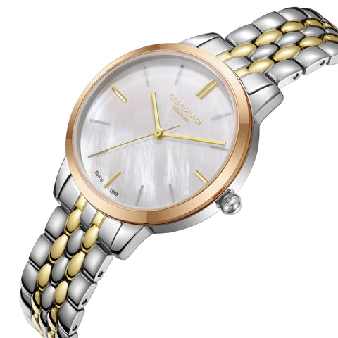 Lee Cooper LC07941.220 Quartz Women Super Metal Case Metal Band White Mop Dail Watch - Zamana.pk