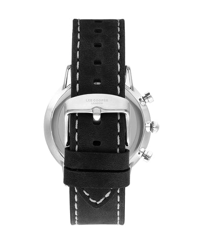Lee Cooper LC07943.351 Quartz Men Super Metal Case Leather Band Black Dail Watch - Zamana.pk