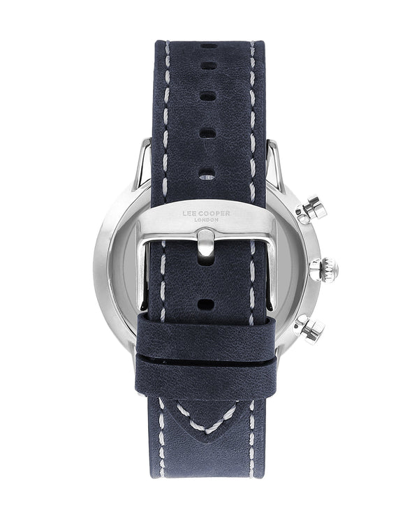 Lee Cooper LC07943.399 Quartz Men Super Metal Case Leather Band Dark Blue Dail Watch - Zamana.pk