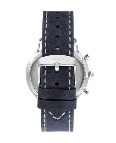 Lee Cooper LC07943.399 Quartz Men Super Metal Case Leather Band Dark Blue Dail Watch - Zamana.pk