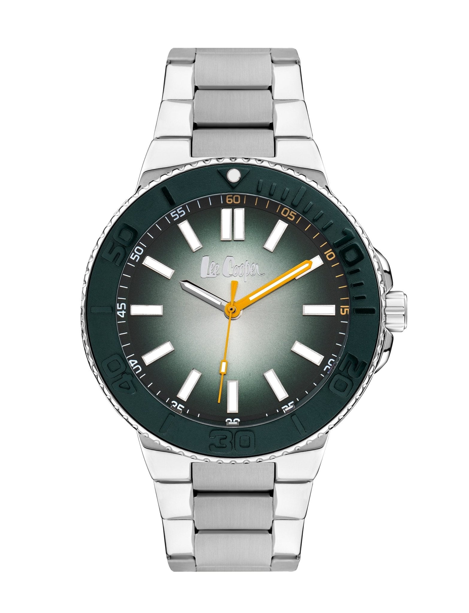 Lee Cooper LC07945.360 Quartz Men Super Metal Case Metal Band Green Dail Watch - Zamana.pk Main image