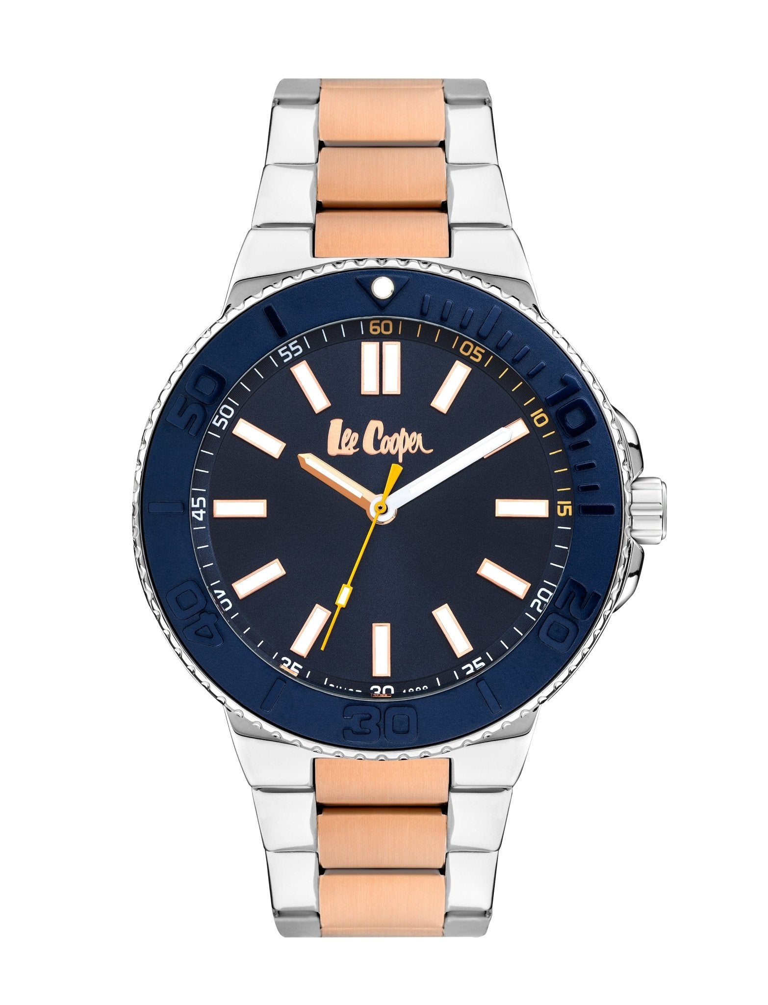 Lee Cooper LC07945.590 Quartz Men Super Metal Case Metal Band Dark Blue Dail Watch - Zamana.pk Main image