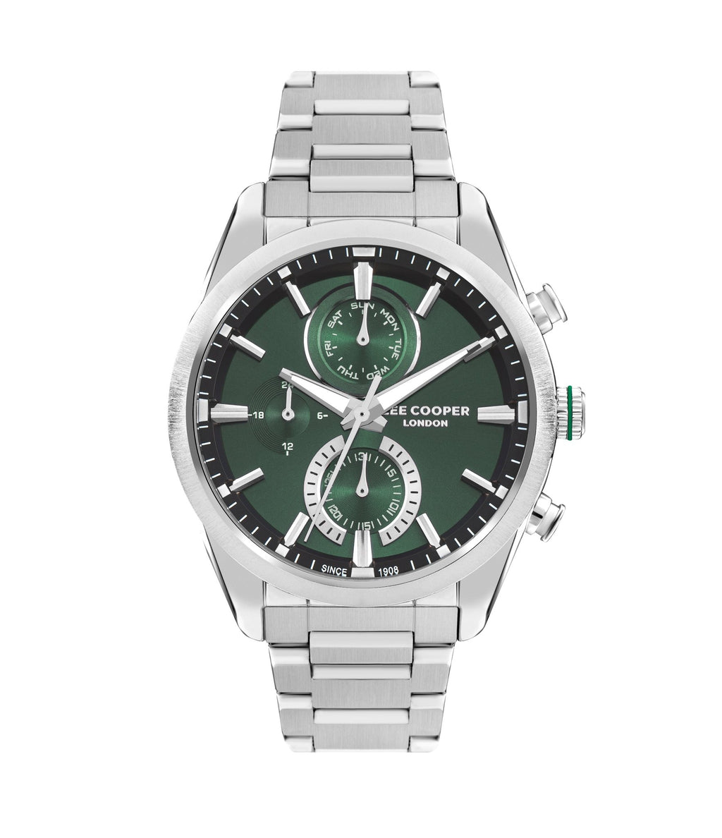Lee Cooper LC07947.370 Quartz Men Super Metal Case Metal Band Green Dail Watch - Zamana.pk