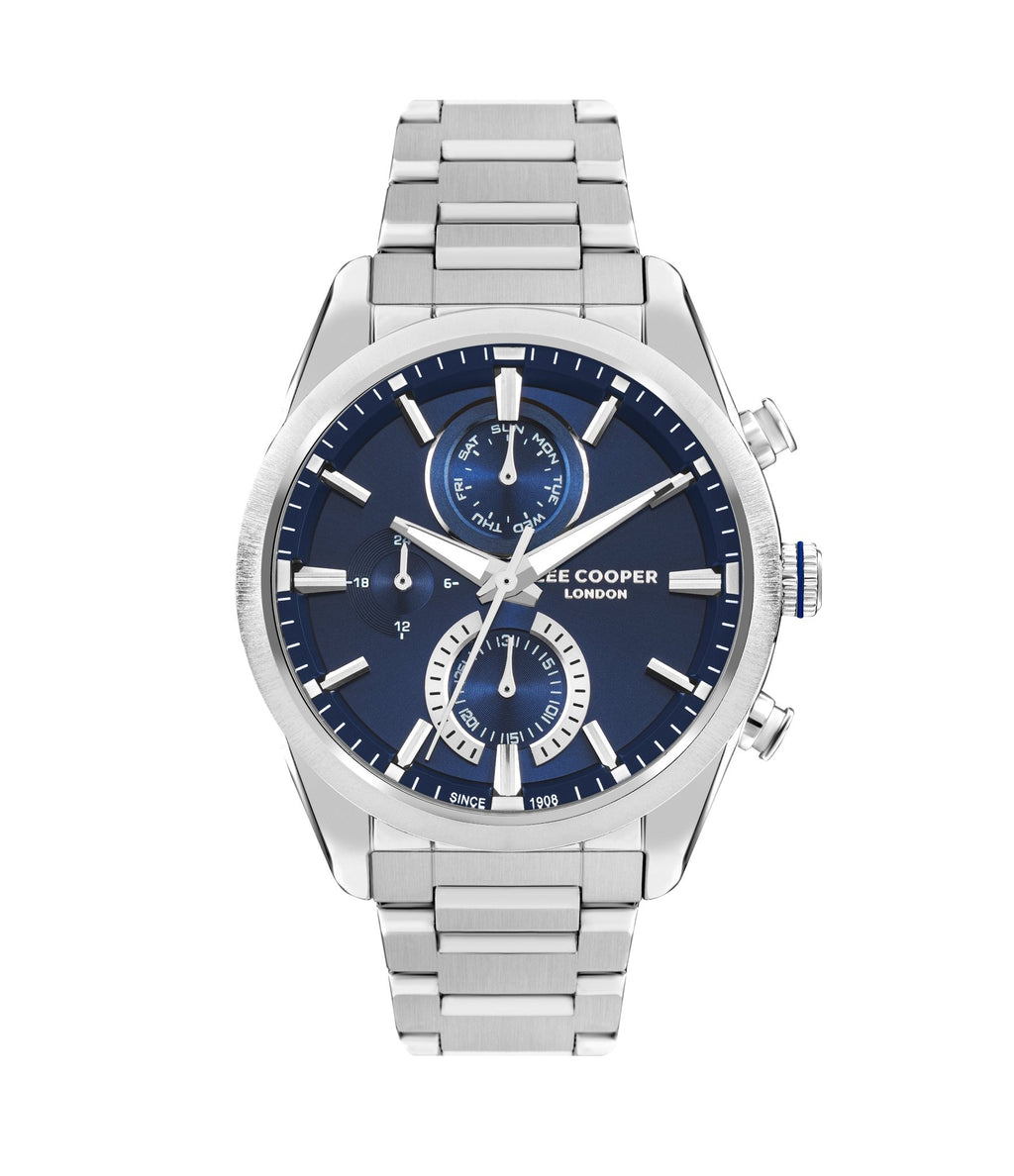 Lee Cooper LC07947.390 Quartz Men Super Metal Case Metal Band Dark Blue Dail Watch - Zamana.pk