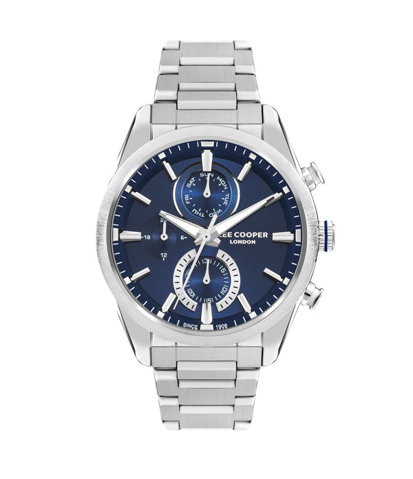 Lee Cooper LC07947.390 Quartz Men Super Metal Case Metal Band Dark Blue Dail Watch - Zamana.pk