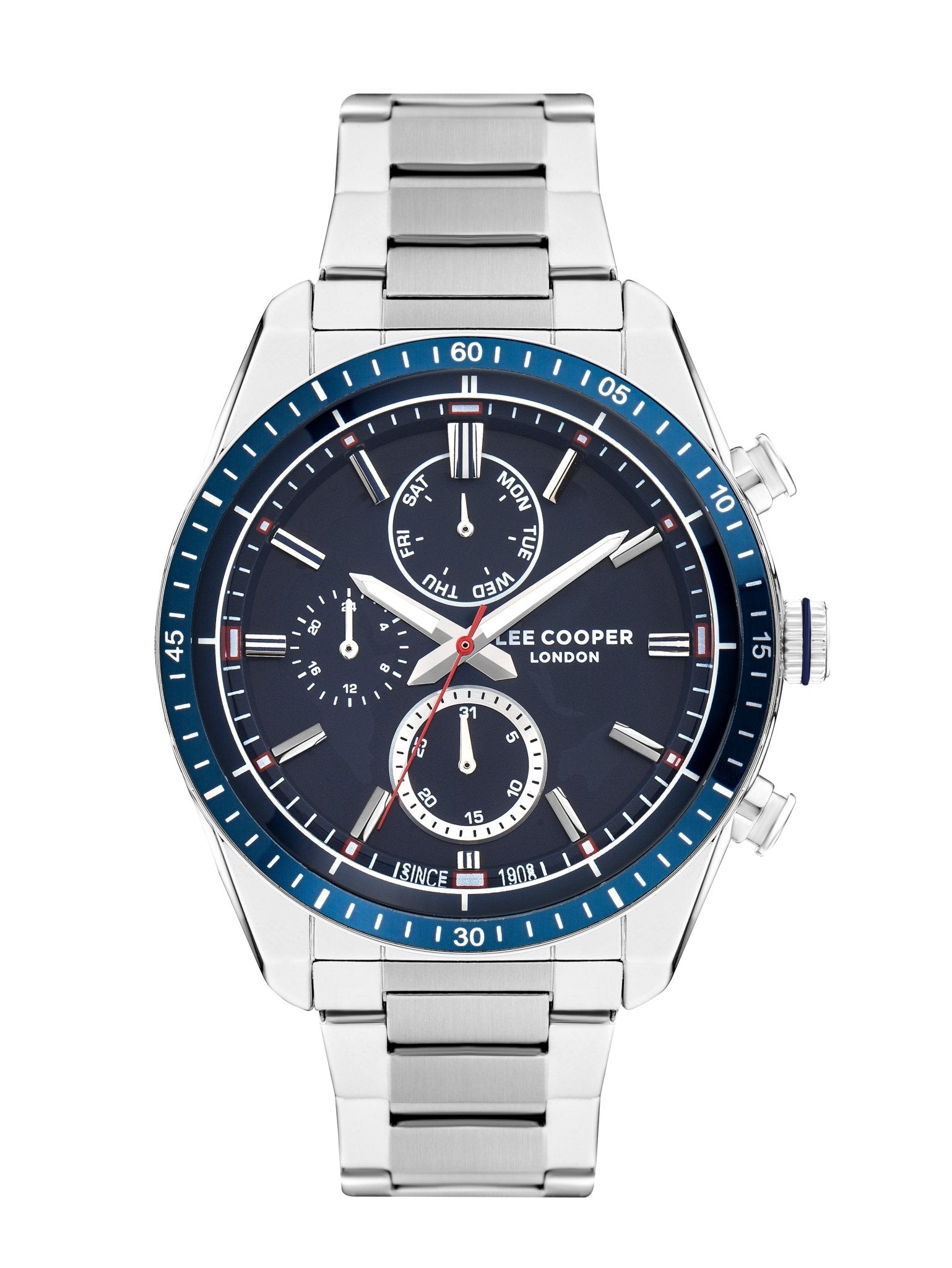Lee Cooper LC07949.390 Quartz Men Super Metal Case Metal Band Dark Blue Dail Watch - Zamana.pk Main image