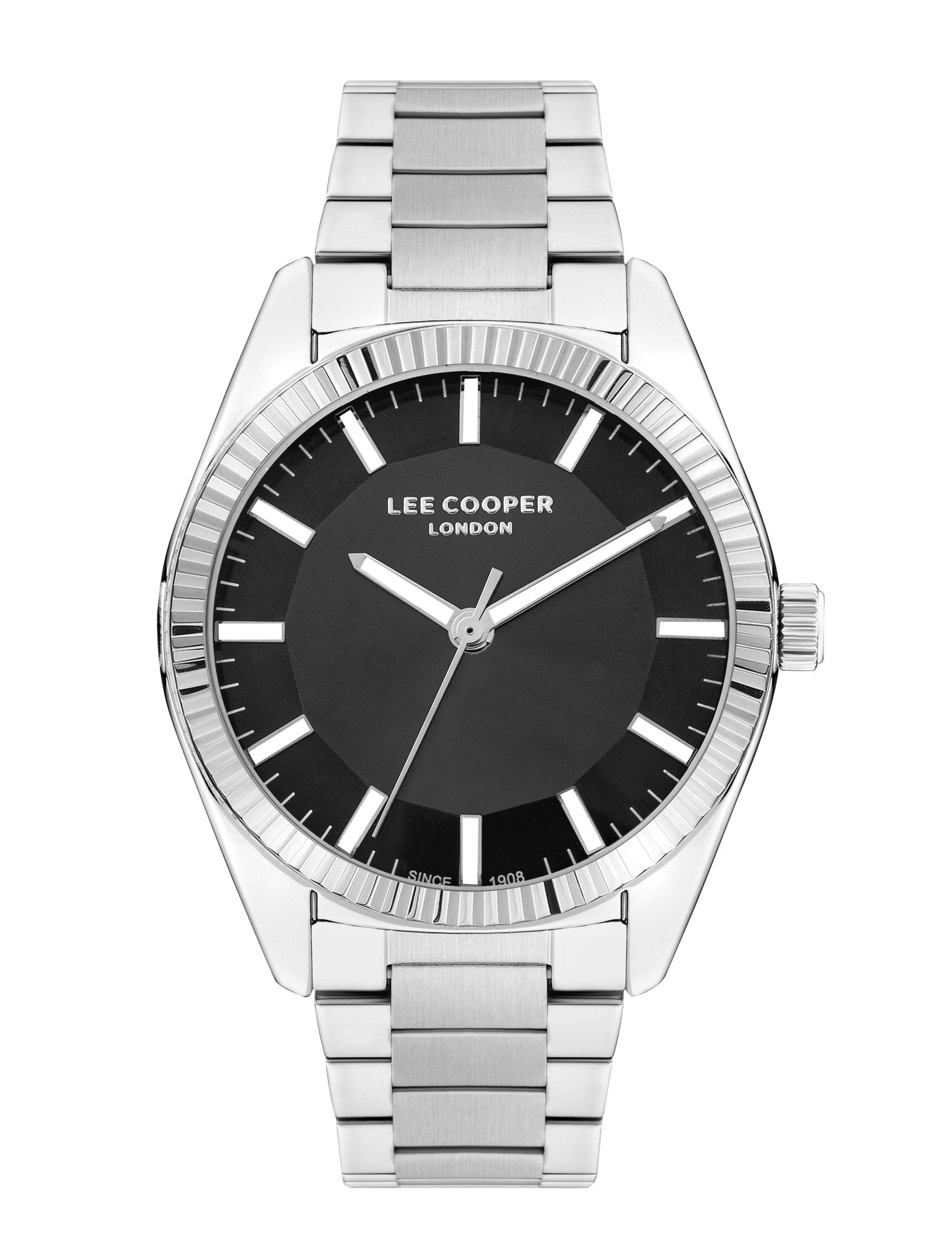 Lee Cooper LC07950.350 Quartz Men Super Metal Case Metal Band Black Dail Watch - Zamana.pk Main image
