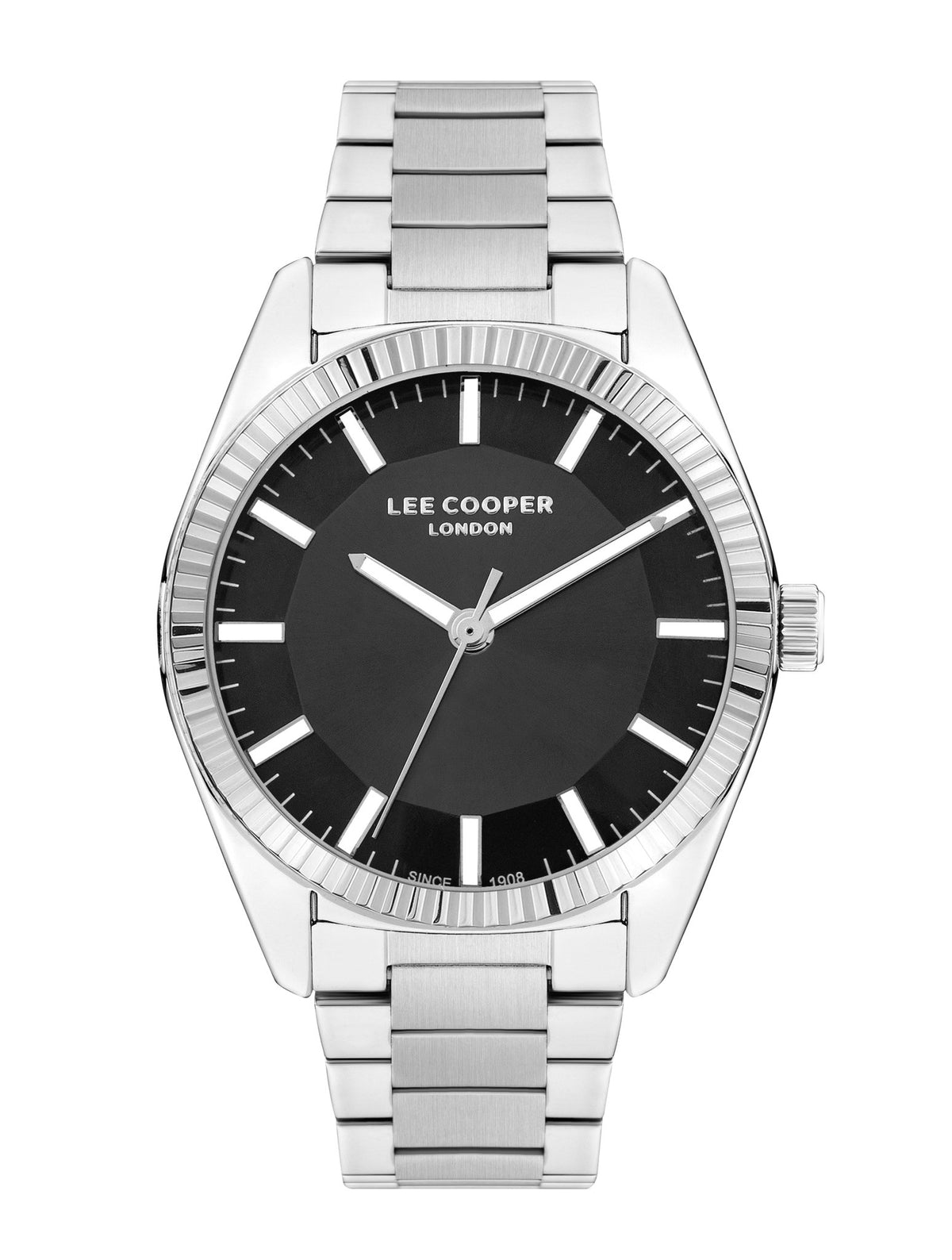 Lee Cooper LC07950.350 Quartz Men Super Metal Case Metal Band Black Dail Watch - Zamana.pk