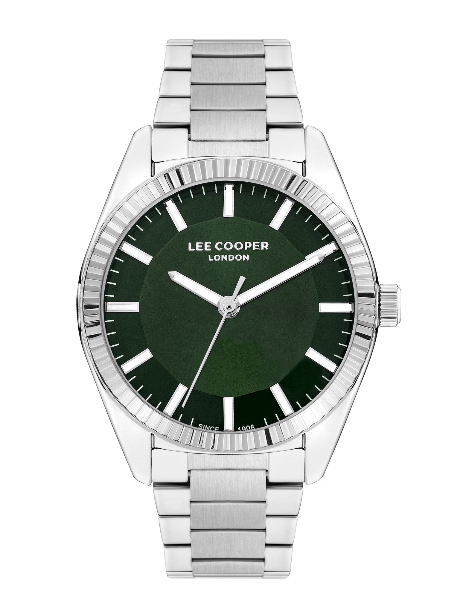 Lee Cooper LC07950.370 Quartz Men Super Metal Case Metal Band Green Dail Watch - Zamana.pk Main image