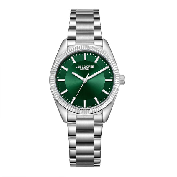Lee Cooper LC07951.370 Quartz Women Super Metal Case Metal Band Green Dail Watch - Zamana.pk