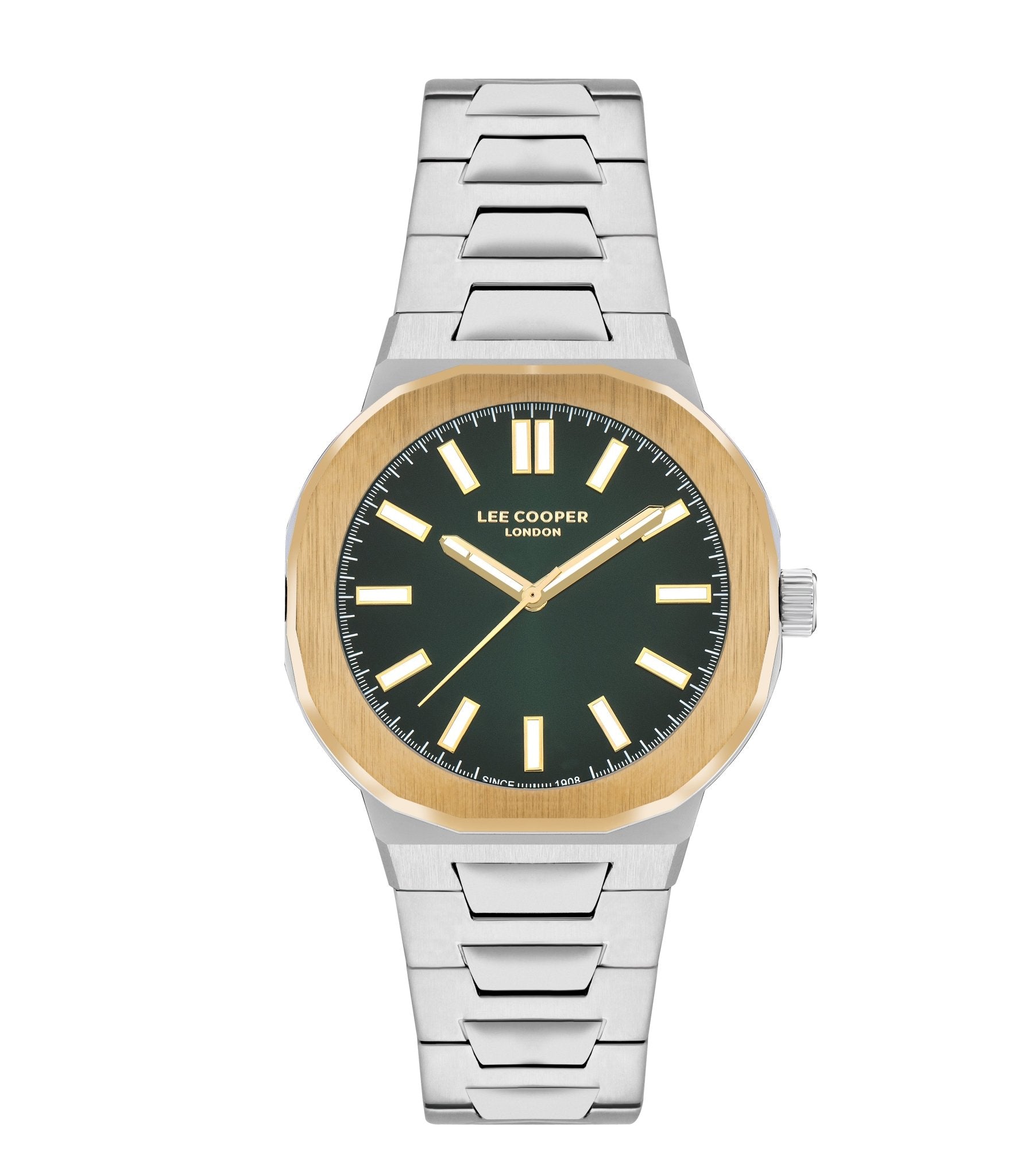 Lee Cooper LC07952.270 Quartz Men Super Metal Case Metal Band Green Dail Watch - Zamana.pk Main image