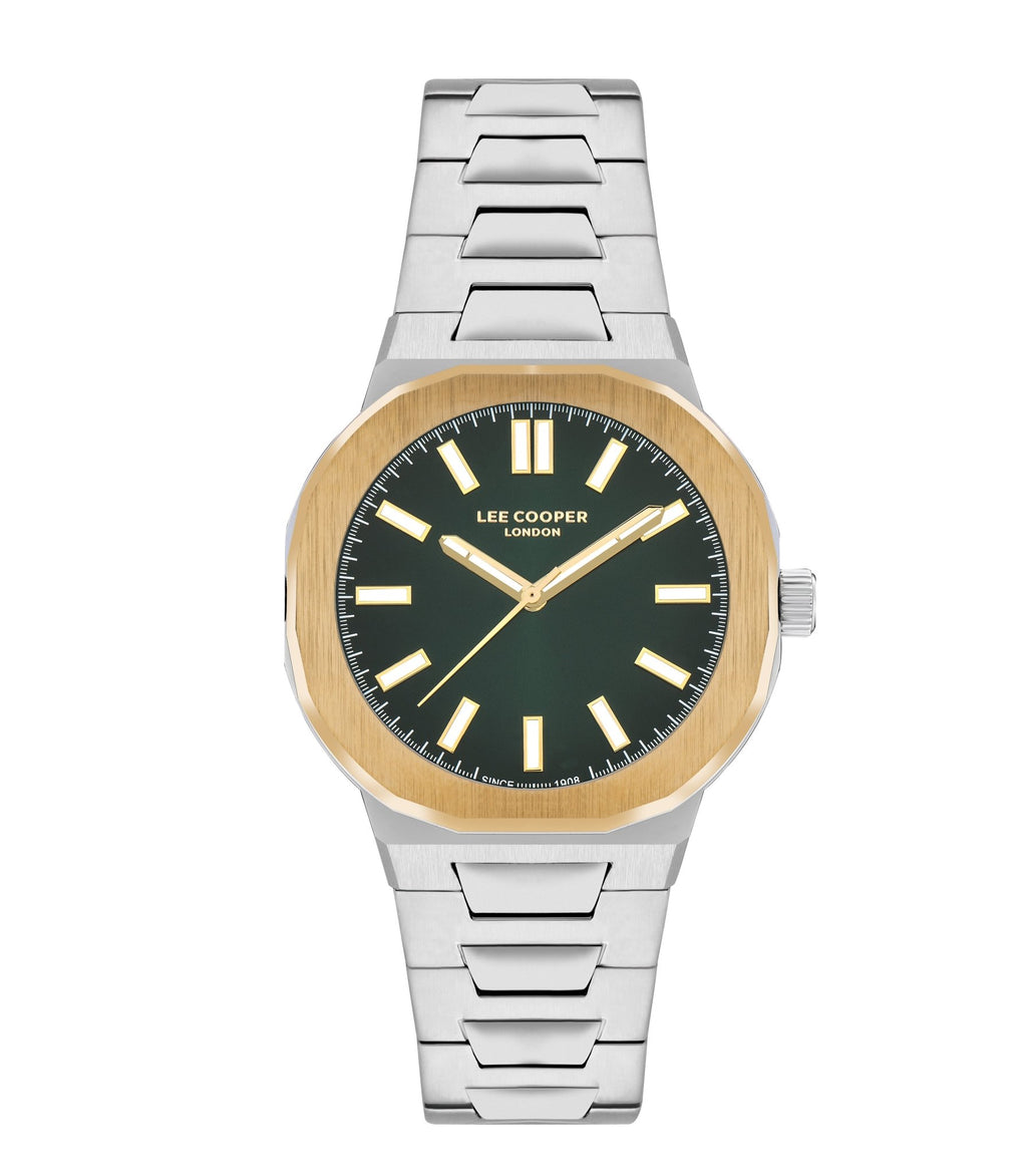 Lee Cooper LC07952.270 Quartz Men Super Metal Case Metal Band Green Dail Watch - Zamana.pk