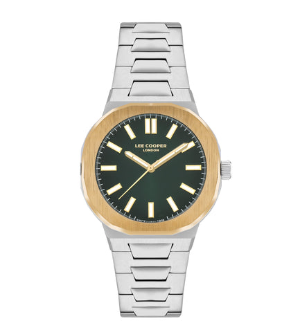 Lee Cooper LC07952.270 Quartz Men Super Metal Case Metal Band Green Dail Watch - Zamana.pk