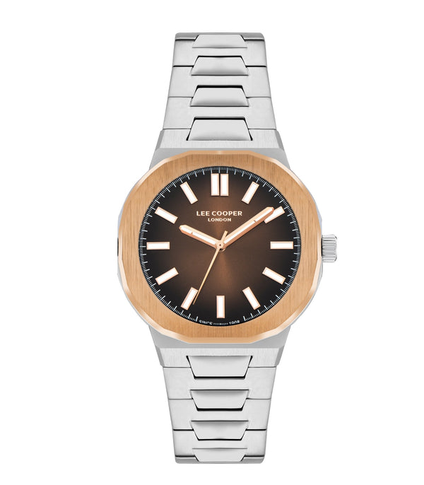 Lee Cooper LC07952.540 Quartz Men Super Metal Case Metal Band Brown Dail Watch - Zamana.pk