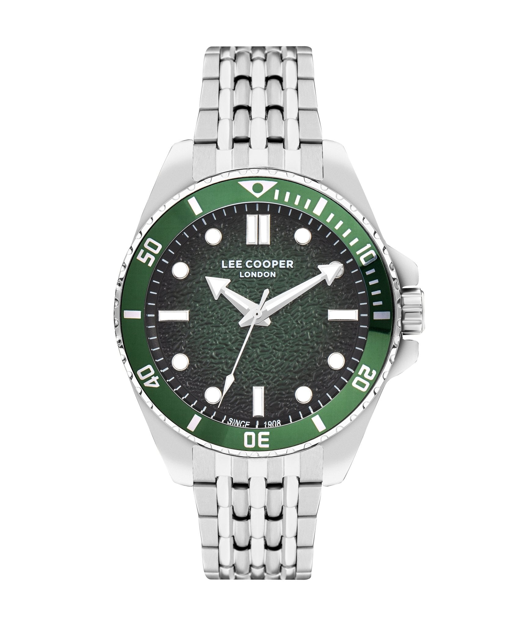 Lee Cooper LC07954.370 Quartz Men Super Metal Case Metal Band Green Dail Watch - Zamana.pk Main image