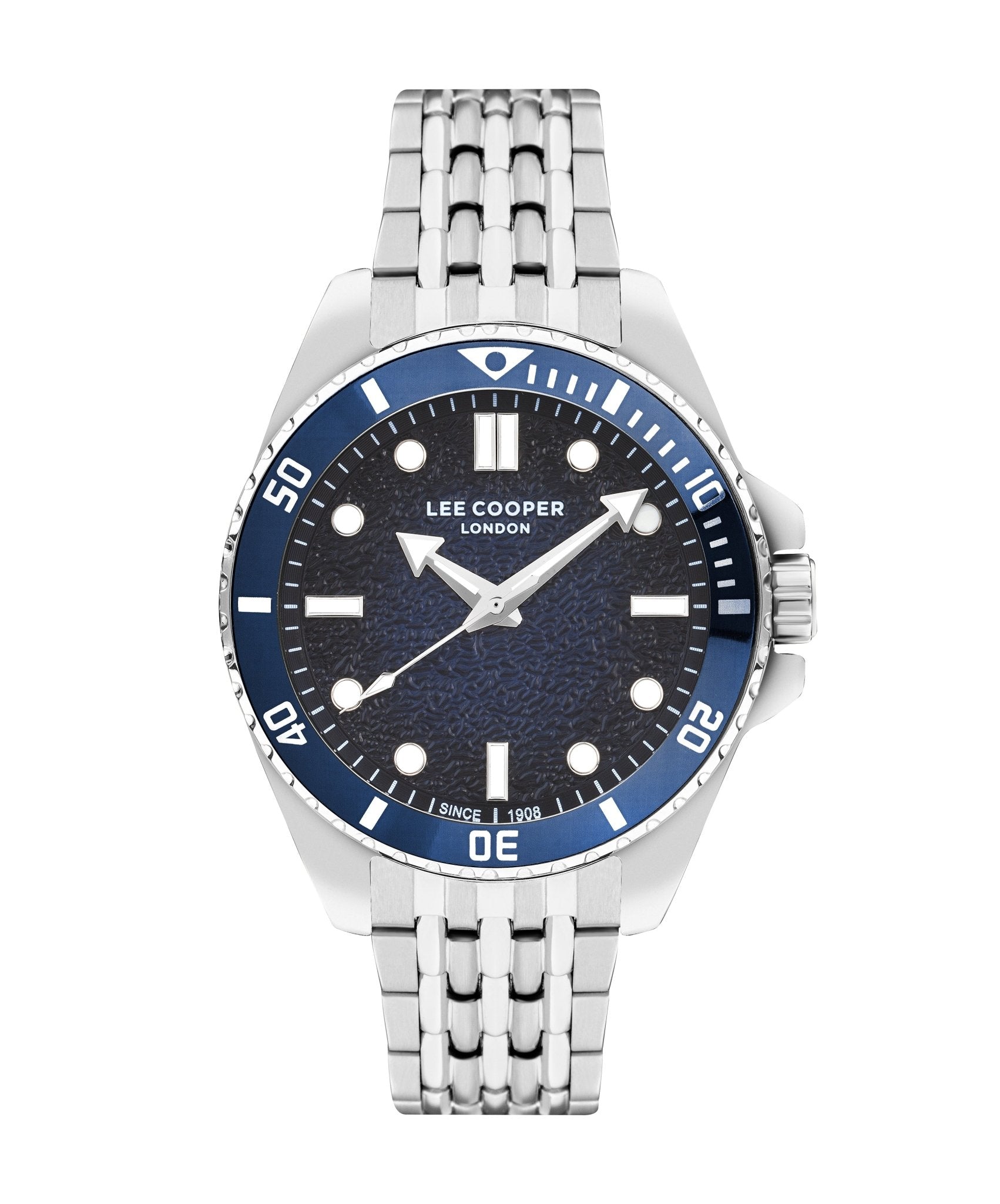 Lee Cooper LC07954.390 Quartz Men Super Metal Case Metal Band Dark Blue Dail Watch - Zamana.pk Main image